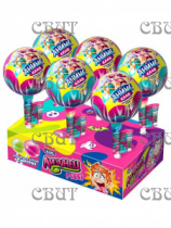 карамель на палочке Лизунец MAXI с жев резинкой и подарком Аниме 35см 24шт*125г CAR 243