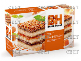 Торт бисквитный Baker Hause Кармельон  350г/8шт   