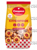 Клубничное сдобное с джемом (курабье) х/б 1кг/5шт 676