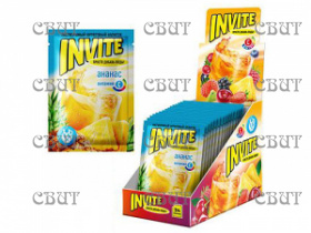напиток растворимый9г INVITE Ананас 9г*24шт*8бл