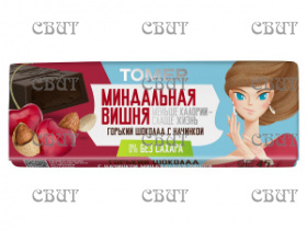 Шоколад Tomer горький с начинкой Миндальная вишня (без сахара и пальм.масла) 55г*16шт*4бл СПЕЦЦЕНА
