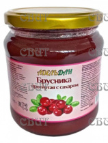 Брусника протертая с сахаром 550г*12шт