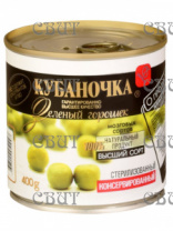 Горошек зеленый из мозговых сортов Гост Кубаночка ж/б с ключом 400г(425мл)/12шт СПЕЦЦЕНА