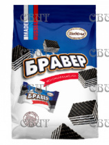 Бравер какао и молоко вафли в завертке 250г/6шт 