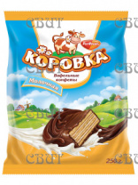 Коровка Молочная (вафельные) 250г/6шт СПЕЦЦЕНА