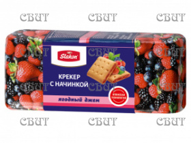 Крекер с начинкой С ягодным джемом 260г*24шт  38112