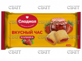 Вкусный час с начинкой клубника 400г/9шт 672 СПЕЦЦЕНА 