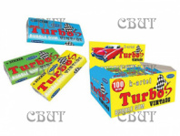 жев.резинка недражированная TURBO со вкусами вишни,дыни, персика 100шт*10бл