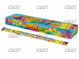 мармелад в кислой обсыпке CrazyGummy CrazyBelt (кислый ремешок 59см) тутти-фрутти 15г*54шт*12бл