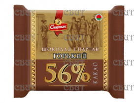 Спартак флоу-пак 65г/56шт (4бл*14шт) Горький 56% какао 12252 СПЕЦЦЕНА