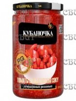 Томаты в собственном соку очищенные резанные Кубаночка 350г/12шт ст/б СПЕЦЦЕНА