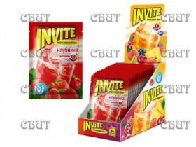 напиток растворимый9г INVITE Клубника 9г*24шт*8бл