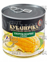 Кукуруза сахарная в зернах Кубаночка Гост 400г/12шт ж/б, ключ