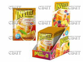 напиток растворимый9г INVITE Апельсин 9г*24шт*8бл