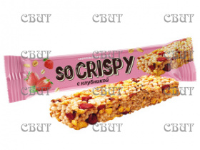 батончик SoCrispy с клубникой 40г*24шт*8бл Z603 СПЕЦЦЕНА