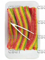 жев.мармелад в кислой обсыпке CrazyGummy CrazyBelt (ремешки) тутти-фрутти 10г*150шт*8бл  MAR 119