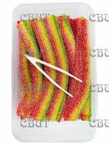 жев.мармелад в кислой обсыпке CrazyGummy CrazyBelt (ремешки) тутти-фрутти 10г*150шт*8бл  MAR 119