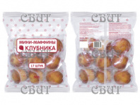Мини-маффины с начинкой клубника 500г*6шт (МАЯК)