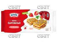 Пирожное бисквитное Клубничное Kovis 240г*10шт 