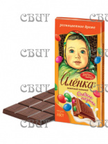Аленка с разноцветными драже 75г/96шт (6бл*16шт)  СПЕЦЦЕНА