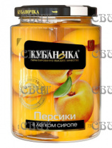 Персики в легком сиропе Кубаночка 750г/8шт ст/б 
